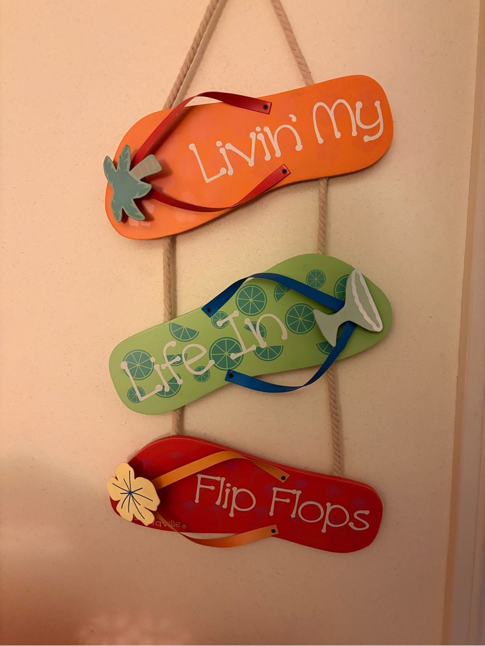 Margaritaville Flip Flop Wall Decor; Tropical Beach Sign - Picture 4 of 4